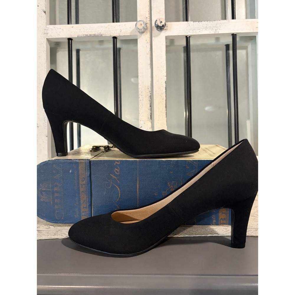 Abella True Comfort Galaxy Black Pumps Shoes~US 8M~ 3 " Heels Closed Toe Classic